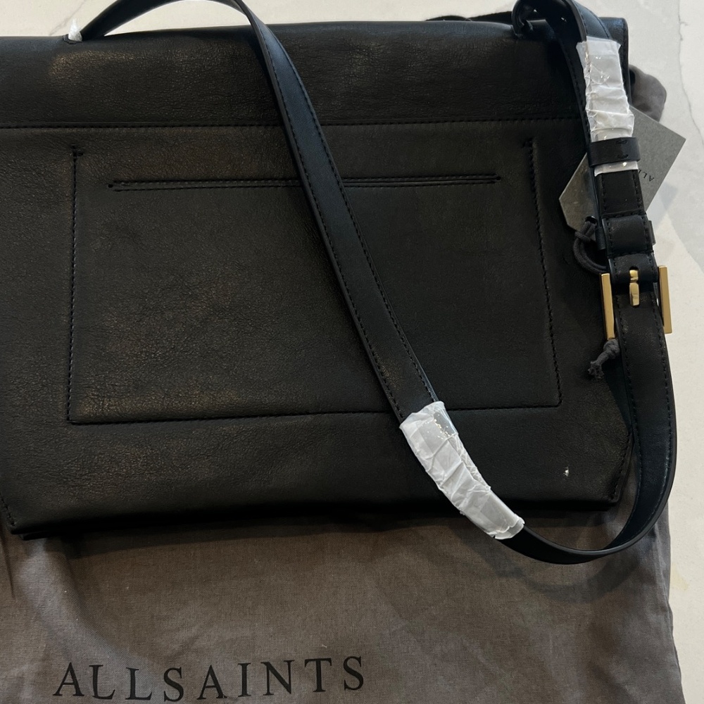 ALLSAINTS Charterhouse Leather Shoulder Bag – Black – NWT - Picture 3 of 6